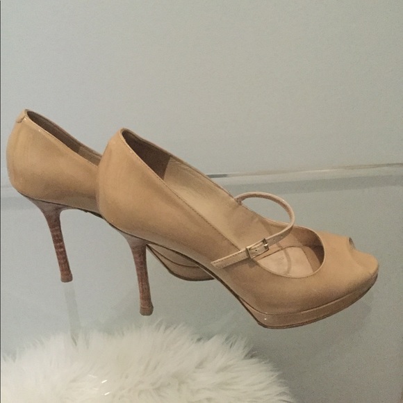 Nude Jimmy Choo peep toe Amina pumps size 38 - Picture 8 of 8
